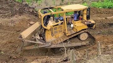 The CAT D6R XL Bulldozer Working The Plantation Road Construction