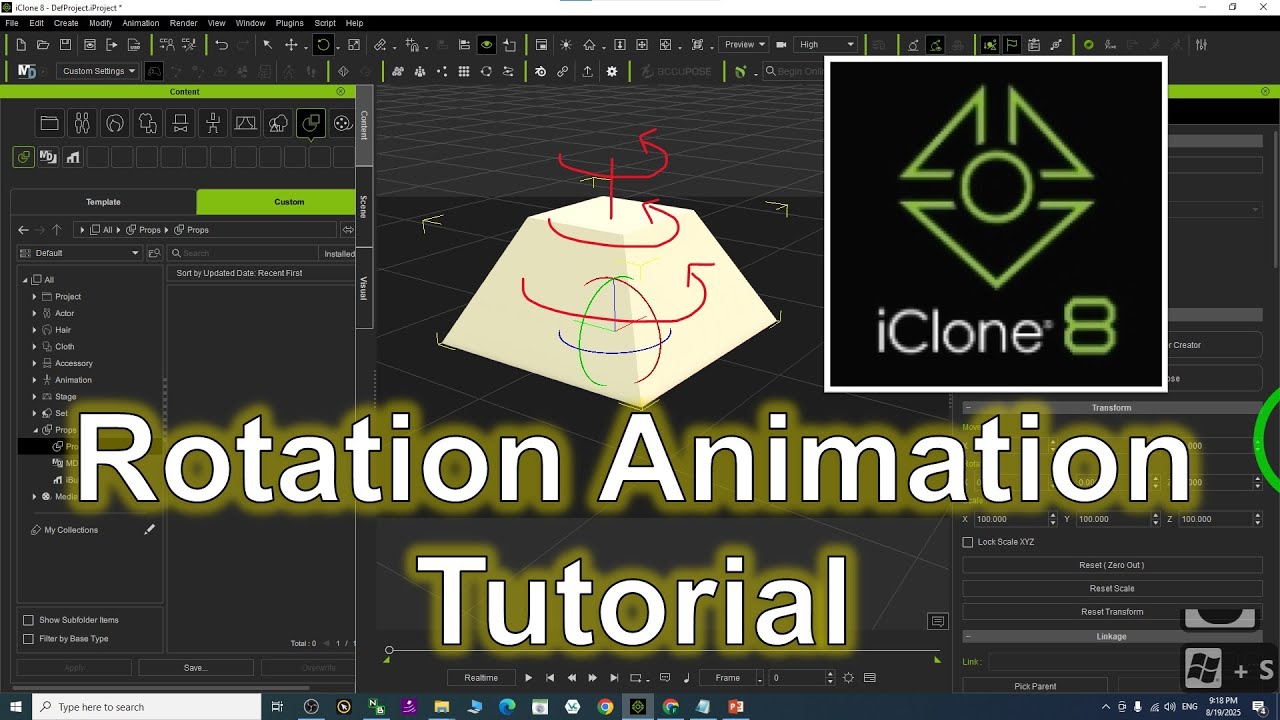 iClone Rotation Animation Tutorial 
