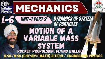 L 6 | Motion of variable mass system | Rocket Propulsion | B.Sc  Physics | B.Tech. | Mechanics