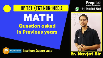 #1: HPTET 2019 || TGT Non-Medical || Math By Er. Navjot Sir.