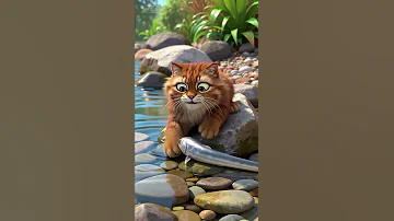 Who Will Save The Greedy Cat Cat Eel Fish Fyp Tiktok Danger Sea Cute Animals Funny Kitty 