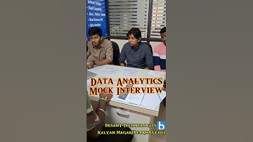 #1 - Data Analytics Mock Interview | @Besant Technologies Kalyan Nagar ( Lead & Learn ) Branch