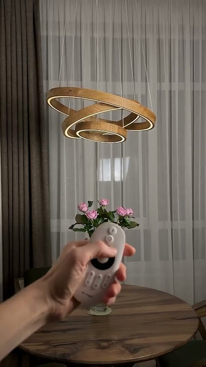 Round Wooden Chandelier with LED Lighting | Woodspirit