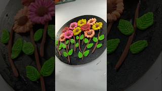 Diy airdry clay craft make flower Wallhanging home decor #shorts #youtubeshorts