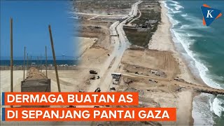 Penampakan Dermaga Buatan AS di Gaza, Dikelilingi Gedung-gedung Hancur