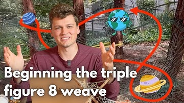 Starting the cross weave on my experimental tree net