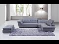 J&amp;M 397 🛋 Full Italian Leather Sectional Sofa in Grey RHF