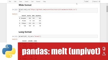สอน Python สำหรับ Data science: การ melt/unpivot pandas DataFrame