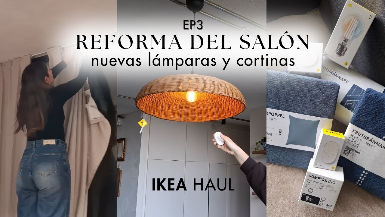 REFORMA DEL SALON - EP3 | Nuevas lámparas y cortinas + HAUL IKEA | Elvira Isore