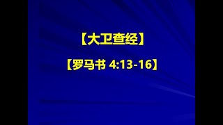 【大卫查经】【罗马书】第四章13-16节 夏春刚弟兄 06072025