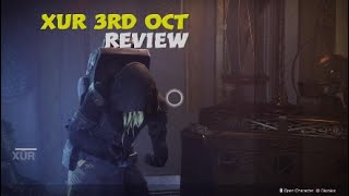 Destiny 2 Xur review October 3rd 2025
