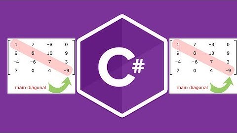 two dimensional array in c# ( find the diagonal matrix) 2017