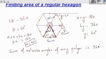 Area of a hexagon of 5 cm