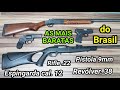 Mais baratas do Brasil: Pistola 9mm, Revólver 38, Espingarda calibre 12 e rifle 22. Defesa e porte
