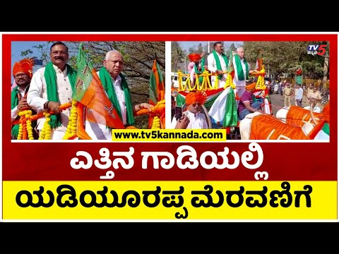 ಎತ್ತಿನ ಗಾಡಿಯಲ್ಲಿ ಯಡಿಯೂರಪ್ಪ ಮೆರವಣಿಗೆ..! | BS Yediyurappa | BJP | Tv5 Kannada