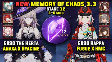 E0 The Herta Carry W/ Hyacine & E0 Rappa Carry (3 Stars) Memory Of Chaos 12 Honkai Star Rail 3.3