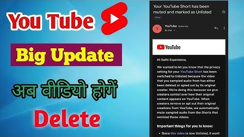 Your YouTube Shorts Has Been Muted And Marked As Unlisted. You Tube Shorts Big Update.