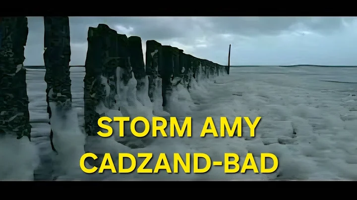 Storm Amy op het strand van Cadzand bad 4K