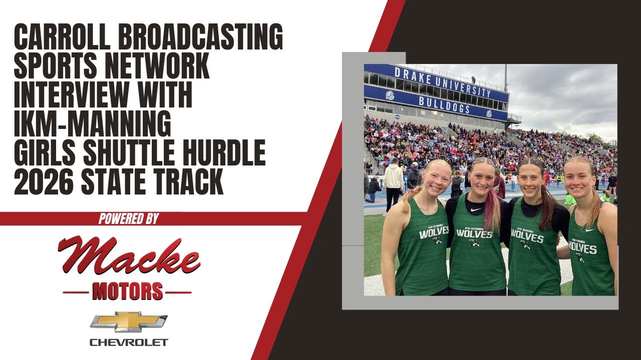 Carroll Broadcasting Sports Network interview with IKM-Manning Girls Shuttle Hurdle at 2026 State