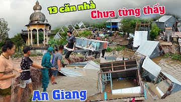 Sạt lở kinh hoàng nhà CHÌM xuống sông không dấu vết - Đình Thần vẫn còn nguyên