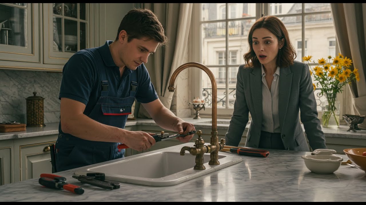 Plombier pauvre répare le robinet d’une millionnaire gratuitement — la PDG change sa vie