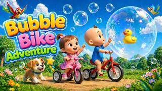 Baby’s Bubble Bike Adventure | Fun Learning Colors | Shapes &amp; Bubbles for Kids