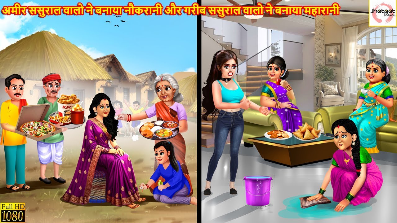अमीर ससुराल वालो ने बनाया नौकरानी और गरीब ससुराल वालो ने बनाया महारानी | Hindi Kahani |Moral Stories