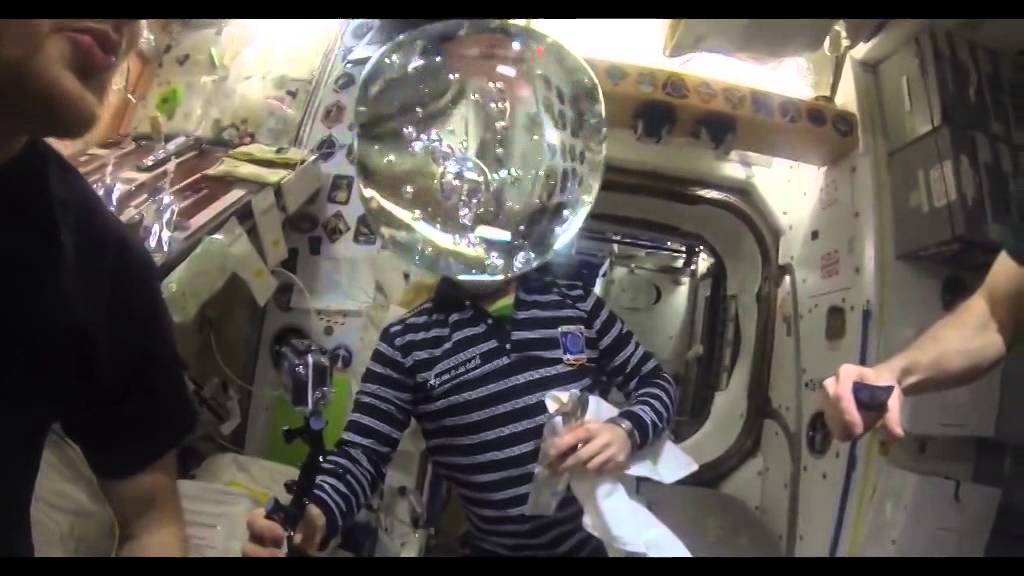 What happens when you put a GoPro camera in a water bubble on the International Space Station?