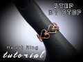 Easy beginner wire wrapped heart ring jewelry making tutorial