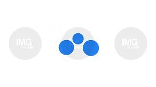 Three bouncing blue dots arranged triangular loading icon animation