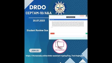 DRDO CEPTAM-10/A&A Typing Test 20.07.2023 Students
