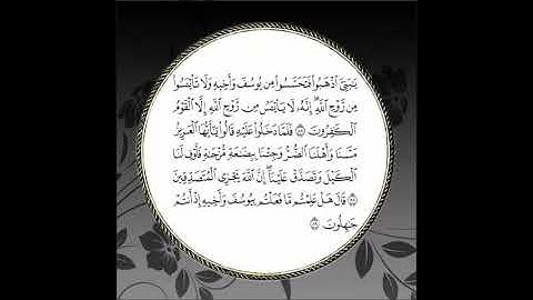 سورة يوسف مكررة آية : ( 87 إلى 89 )