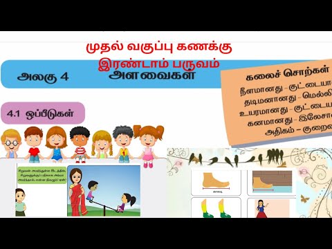 முதல் வகுப்பு கணக்கு இரண்டாம் பருவம் அளவைகள் 1st Std maths second term