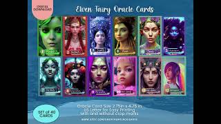 PRINTABLE CARD Deck - Elven Fairy - Oracle Card Deck - Tarot Sized Cards 2.75 x 4.75 - US Letter