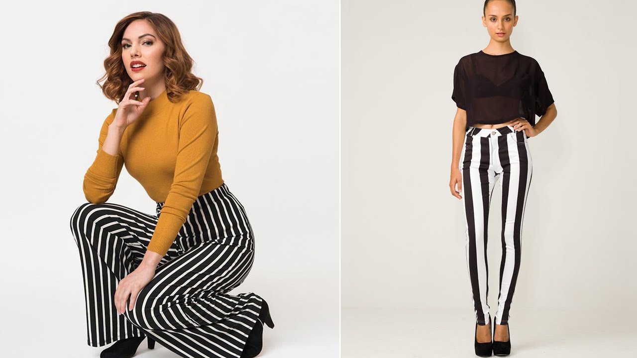 Black trousers white stripe outfit  Outfits With Side Stripe Trousers For  Girls  black trousers Slimfit pants Trouser Outfits