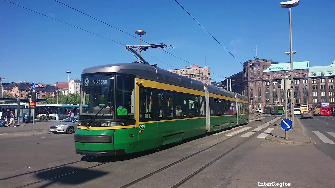 Trams in Helsinki, Finland / Tranvías de Helsinki, Finlandia / Helsingin raitioliikenne HKL Suomi