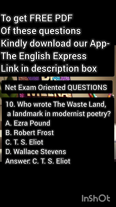 Net Exam Oriented QUESTIONS #englishliteraturechampion #exampreparation #examquestions #ytshorts