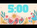 5-Minute Beach Countdown Timer | Summer Time|