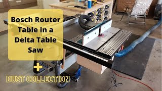 Installing the Bosch RA1181 Router Table in a Delta 36-725 Table Saw - Plus Dust Collection