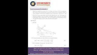 Environmental Economics Homework Help