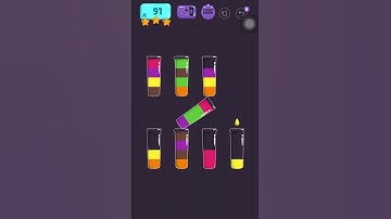 Cups - water sort puzzle | level 91 | ⭐️⭐️⭐️