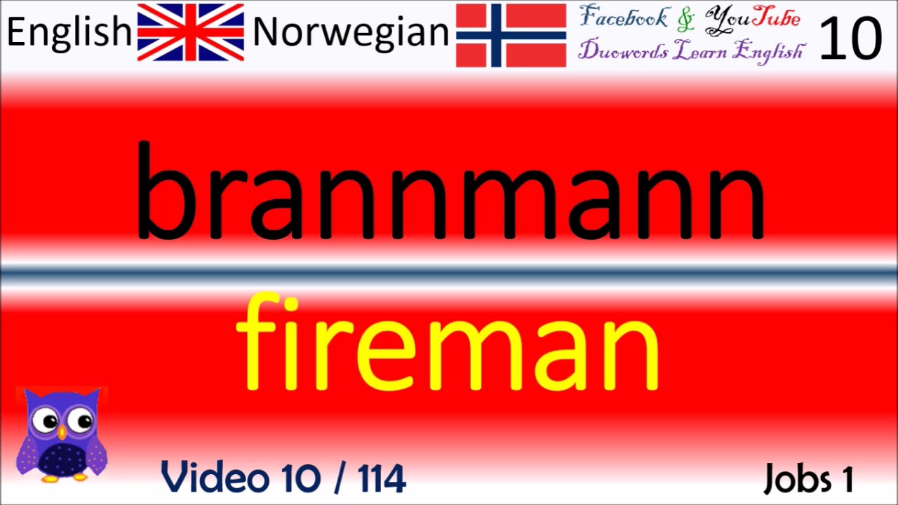 10 Jobs 1 / Arbeidsplasser Norsk - Engelske Ord / Norwegian - English Words læring engelsk