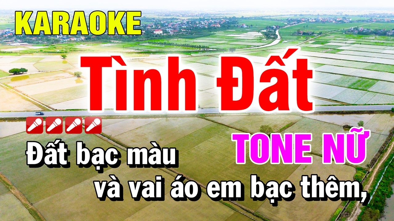 Tình Đất Karaoke Tone Nữ Nhạc Sống Dễ Hát | Nguyễn Linh