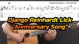 Anniversary Song Django Reinhardt E7 Lick - Gypsy Jazz Guitar Lesson - Manouche Tutorial Free Tab