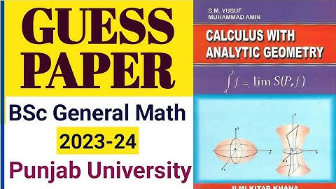 BSc General Math part 1 || Guess Papers 2024-25 || Punjab University || Calculus