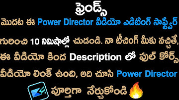 PowerDirector Video Editing Training Tutorial in Telugu | Every Video Editor Must Learn Editing