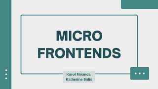 MICROFRONTENDS
