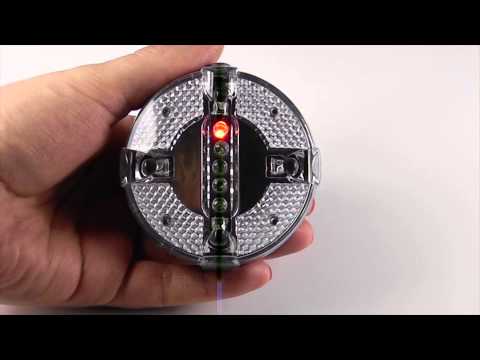 Round Clip On Safety Light with 9 Red LEDs, Alternating Patterns-Demo