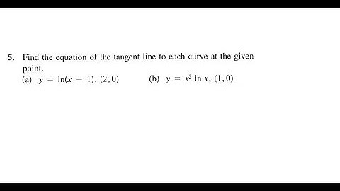 Calculus 30 8.4 Find equation of a tangent line to a natural log function example