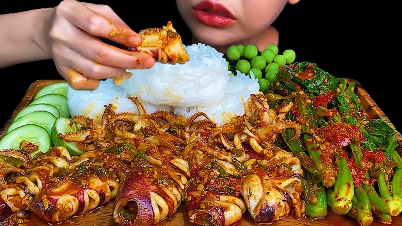 MUKBANG\\SPICY SQUID CURRY 🥵🥵